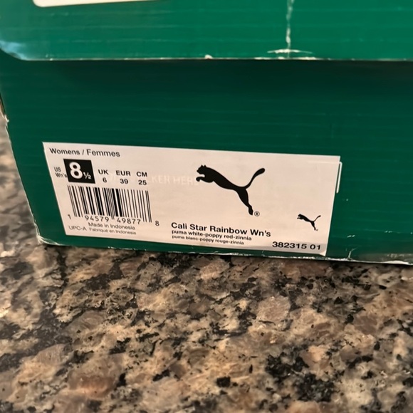 Puma call star rainbow White and Rainbow Sneakers with Platform Sole EUC 8.5 - Picture 14 of 14